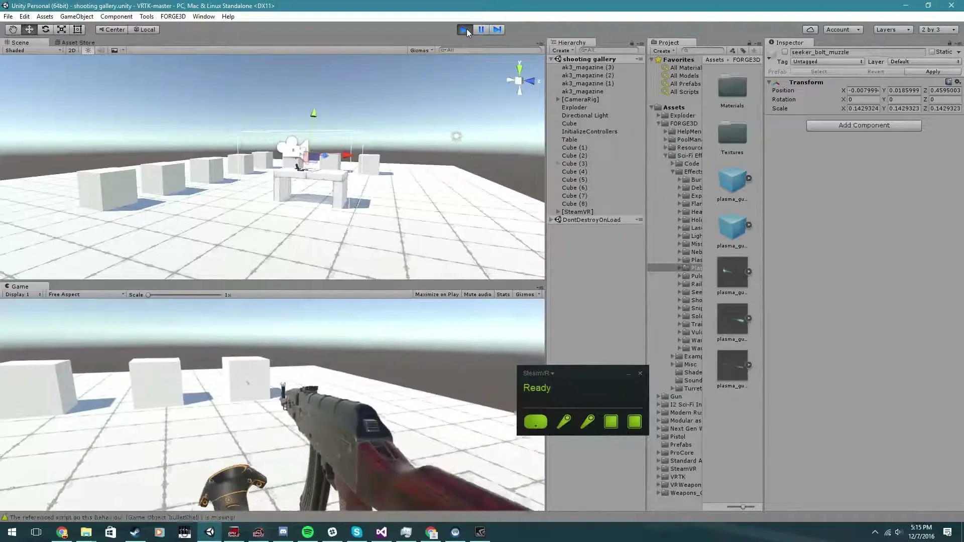HTC Vive Shooting Range Test 2 (Unity 5)