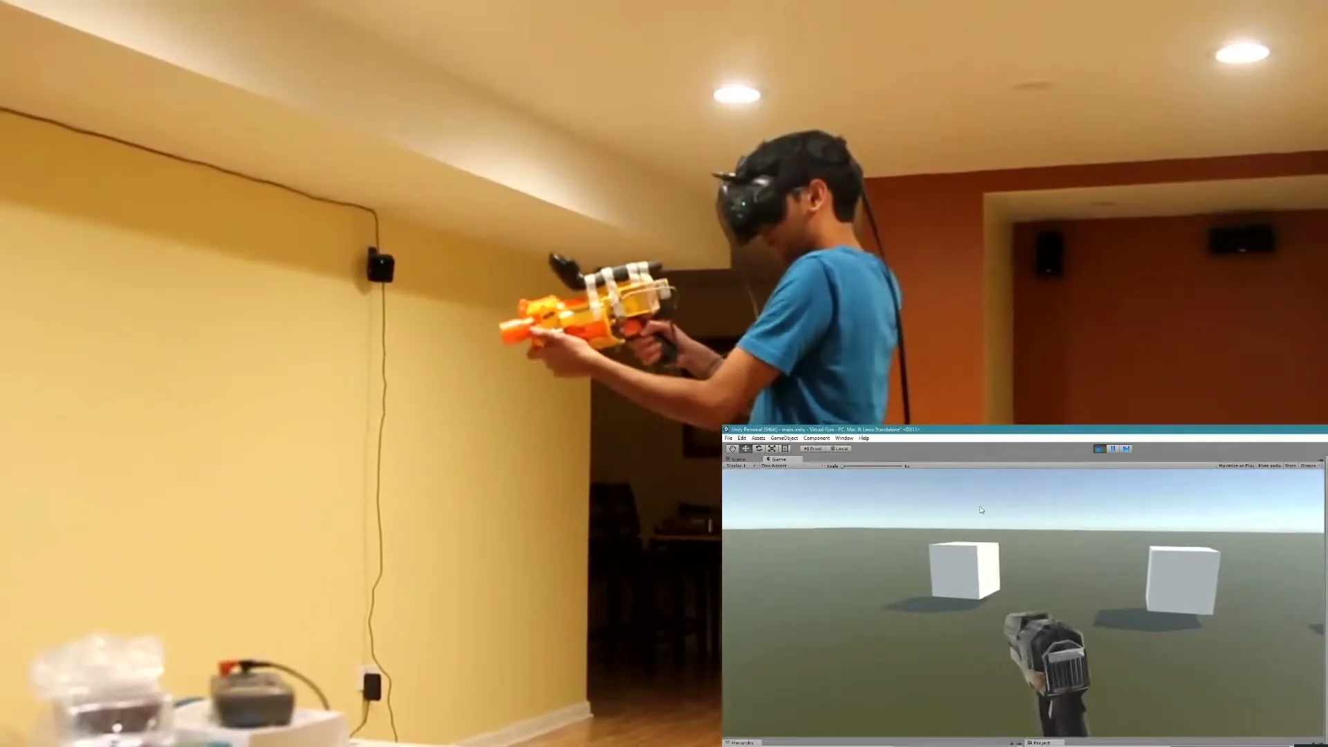 Nerf Gun Tracked in Virtual Reality