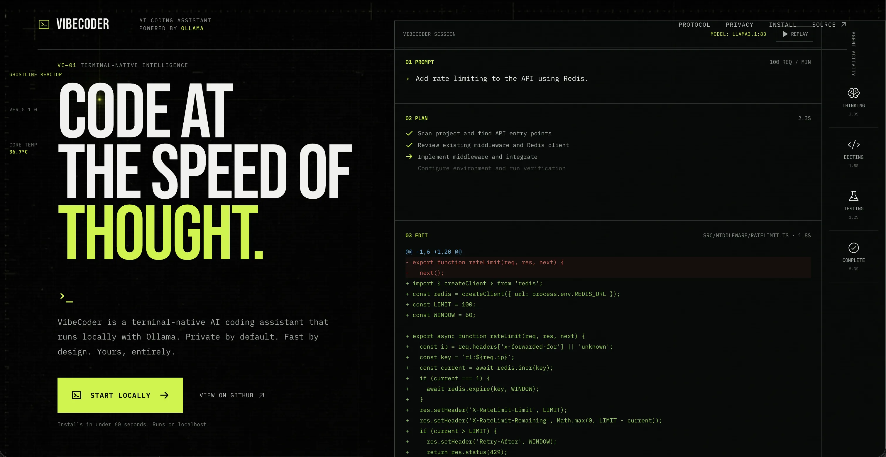 VibeCoder: Local LLM Coding Assistant