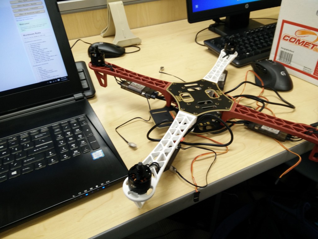 The frame with motors and electronics installed