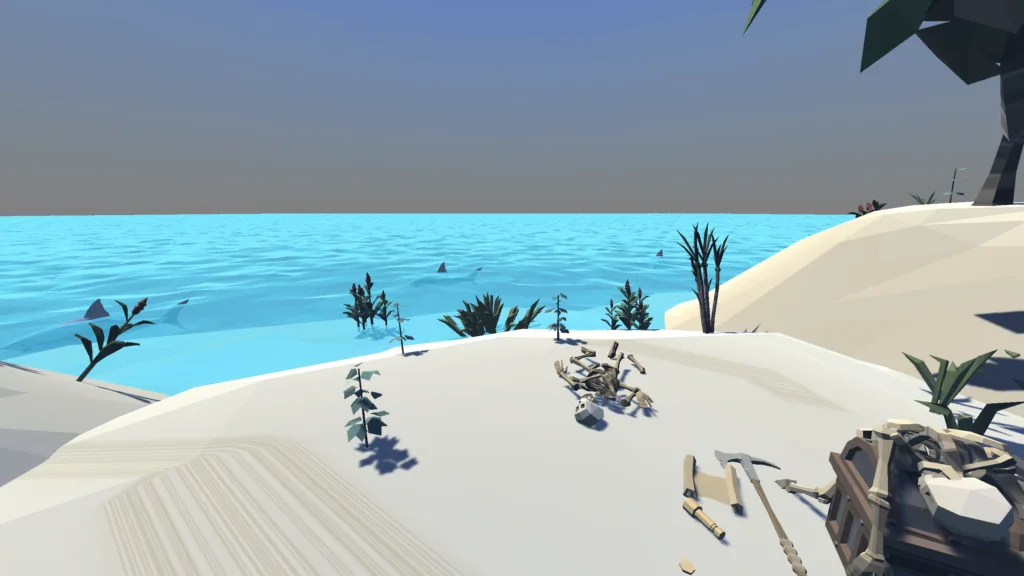 Island scene exported from Unity to WebVR